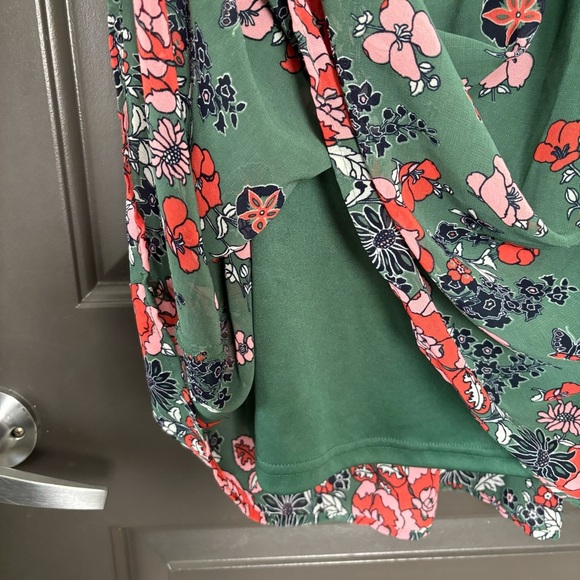 Modcloth « Oh Say Can Museum » Green Butterfly Floral Print A Line Dress Size M - Picture 8 of 13